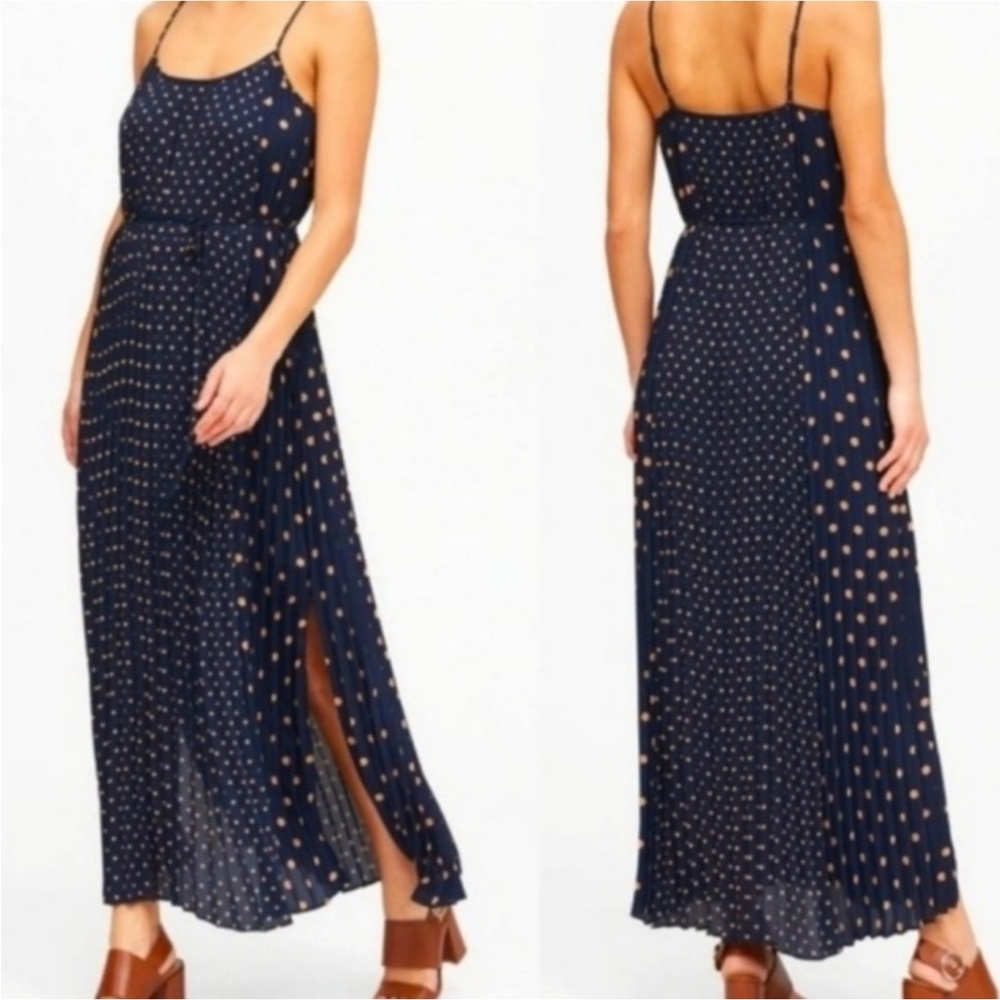 NWT Banana Republic Navy Polka Dot Maxi Dress